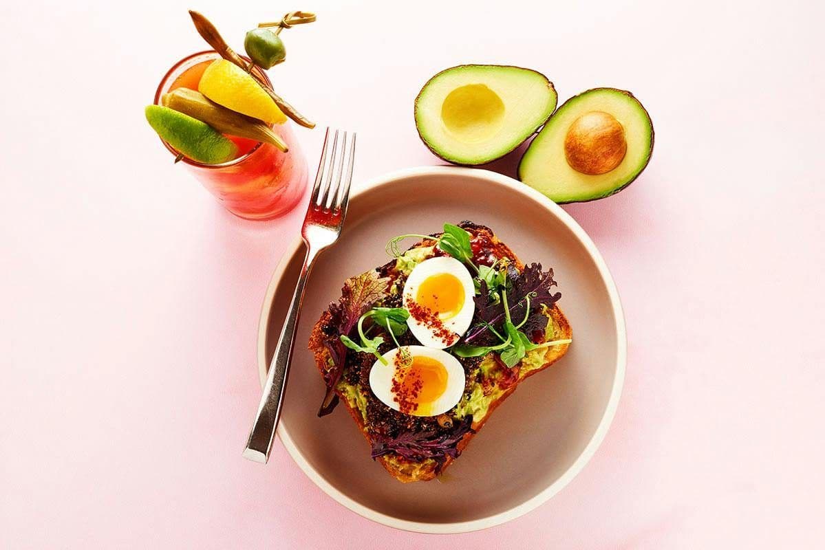 Avocado toast with soft eggs at Sofia